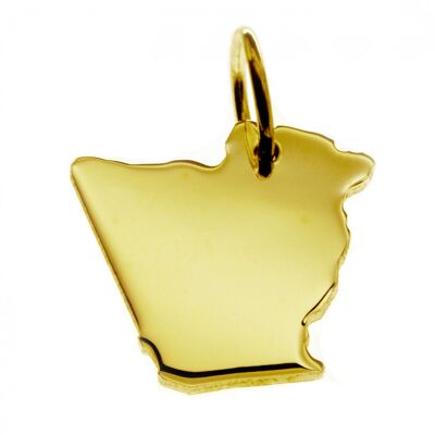 Pendant in the shape of the map of Algeria in solid 333 yellow gold