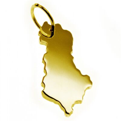 Pendant in the shape of the map of Albania in solid 333 yellow gold