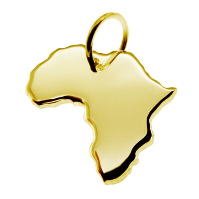 Pendentif en forme de carte d'Afrique en or jaune 333 massif
