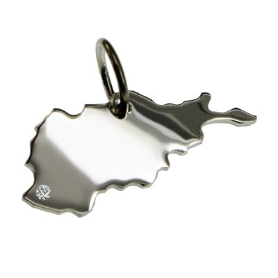 Colgante de Afganistán con un diamante de 0.015 ct en la ubicación deseada en plata maciza 925