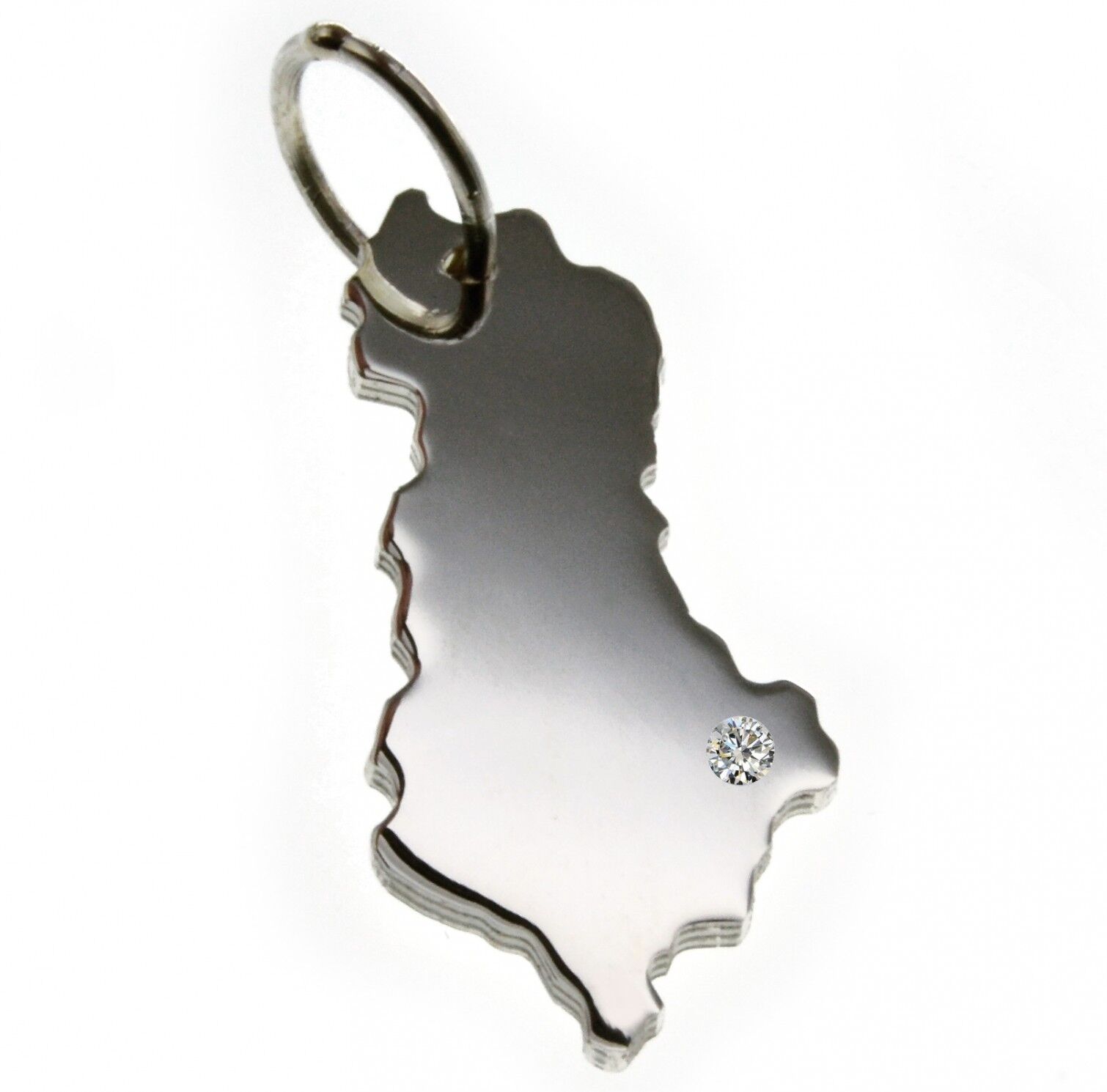 Ciondolo Albania con un diamante da 0,015 ct nella posizione desiderata in argento massiccio 925