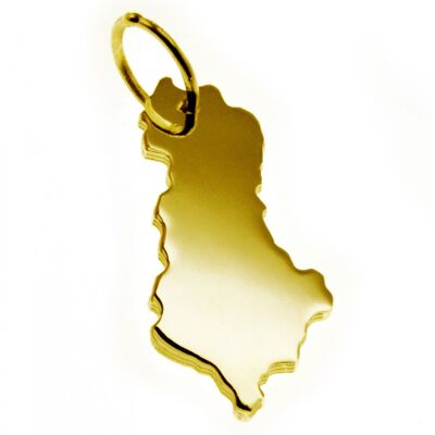 Pendant in the shape of the map of Albania in solid 585 yellow gold