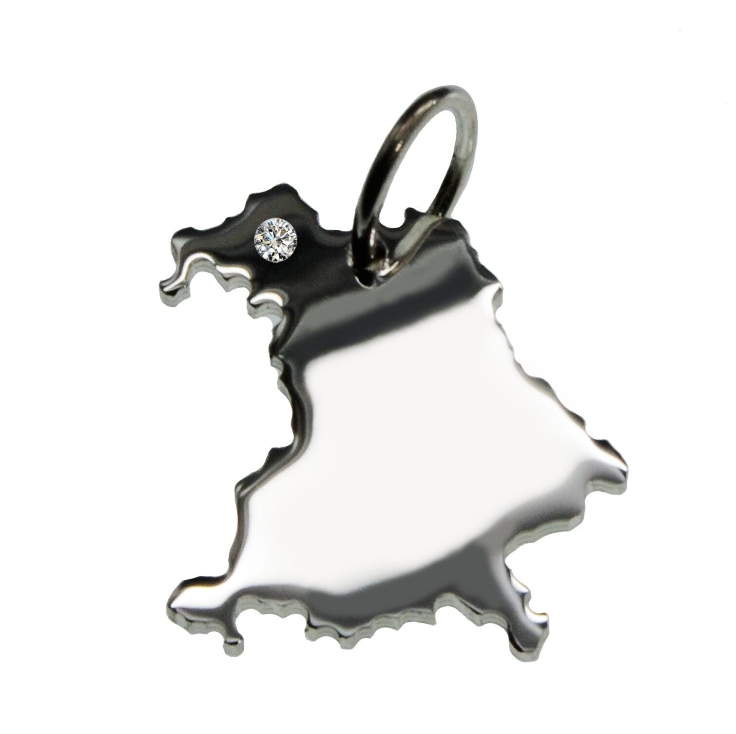 Ciondolo Bavaria con un diamante da 0,015 ct nella posizione desiderata in argento massiccio 925