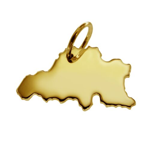 Kettenanhänger in der Form von der Landkarte Belgien in massiv 585 Gelbgold