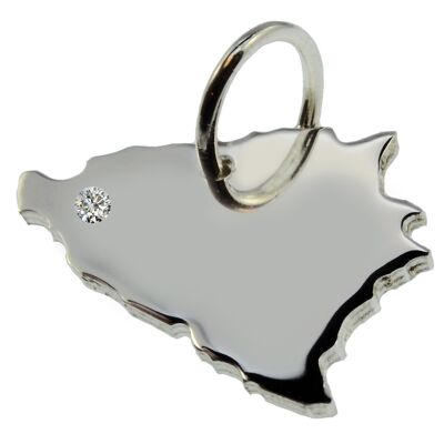 Bosnia pendant with a diamond 0.015ct at your desired location in solid 925 silver