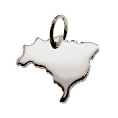 Brazil pendant in solid 925 silver