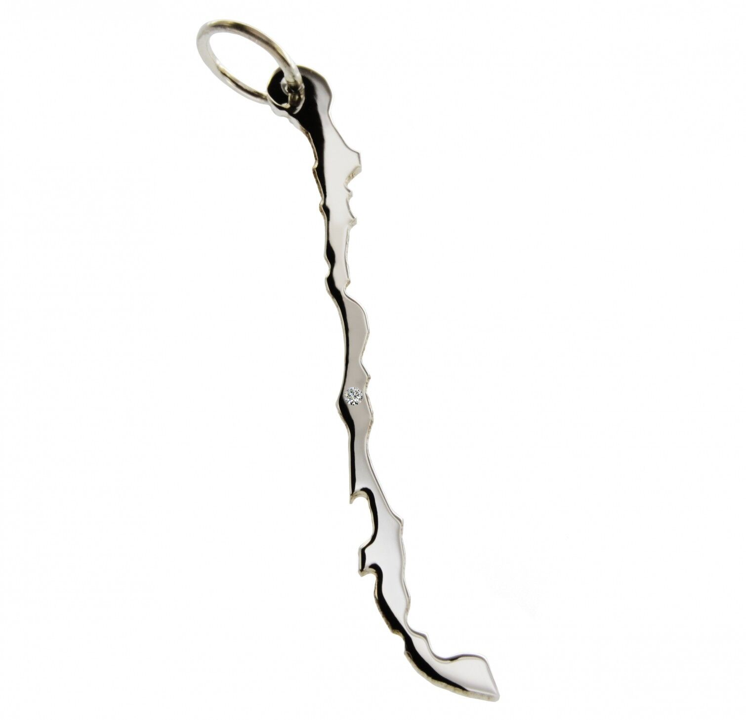 Chile pendant with a diamond 0.015ct at your desired location in solid 925 silver