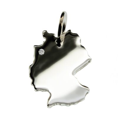 Germany pendant with a diamond 0.015ct at your desired location in solid 925 silver