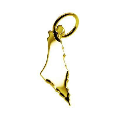 Pendant in the shape of the map of Israel in solid 585 yellow gold