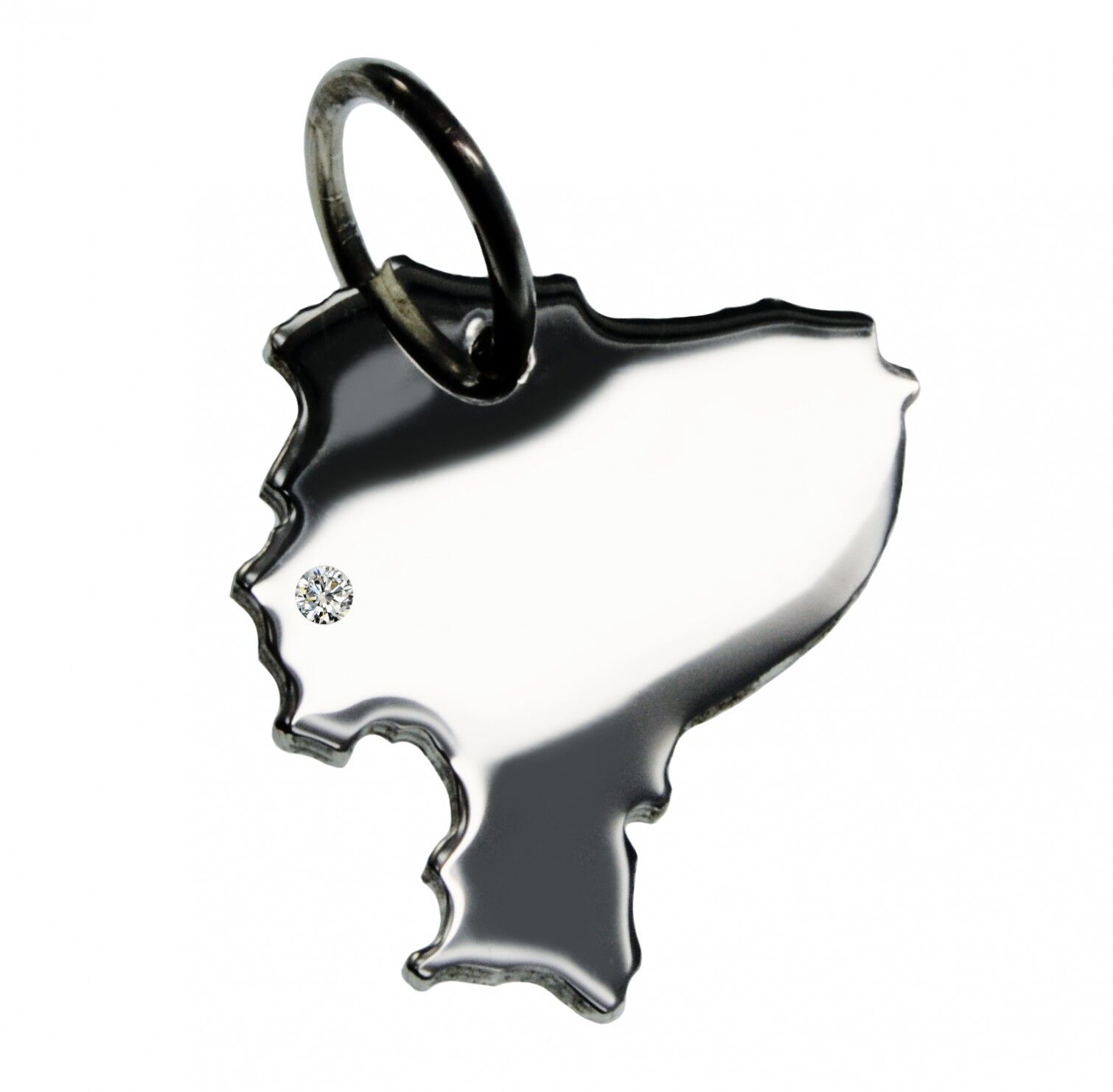 Ciondolo Ecuador con un diamante da 0,015 ct nella posizione desiderata in argento massiccio 925
