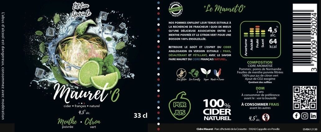 Cidre Mauret • "Le Mauret’O" • 4,5%alc • 64kcal