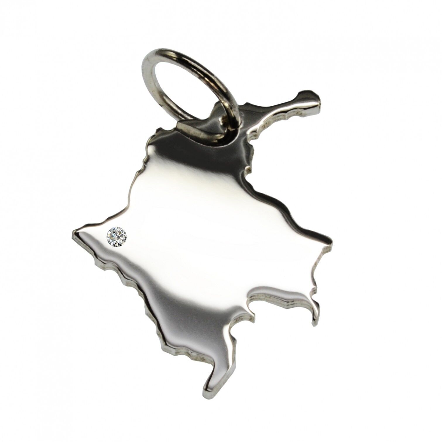 Ciondolo Colombia con un diamante da 0,015 ct nella posizione desiderata in argento massiccio 925