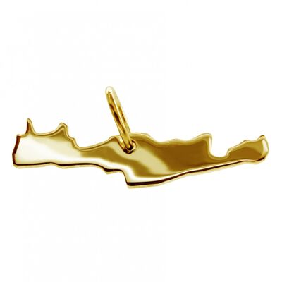 Pendant in the shape of the map of Crete in solid 585 yellow gold
