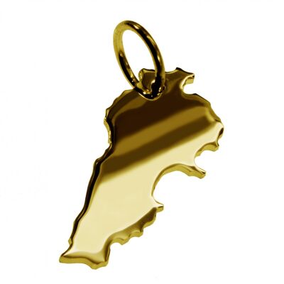 Pendant in the shape of the map of Lebanon in solid 585 yellow gold