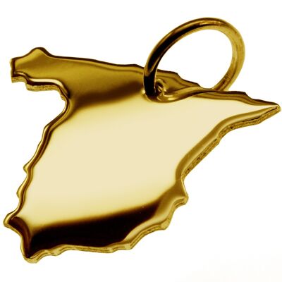 Pendant in the shape of the map of Spain in solid 585 yellow gold