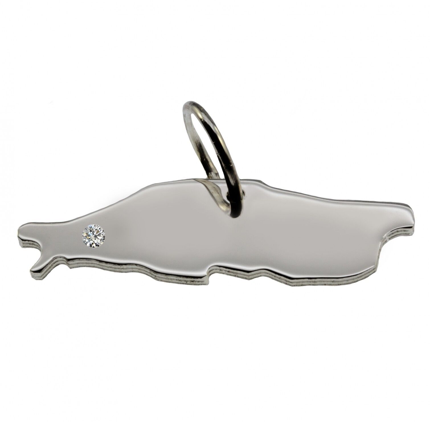 Pendente Baltrum con un diamante da 0,015 ct nella posizione desiderata in argento massiccio 925