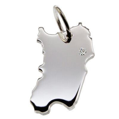 Sardinia pendant with a diamond 0.015ct at your desired location in solid 925 silver
