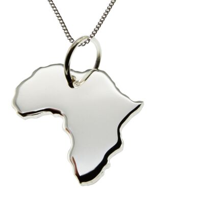 50cm necklace + Africa pendant in solid 925 silver