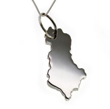 Collier 50cm + pendentif Albanie en argent massif 925