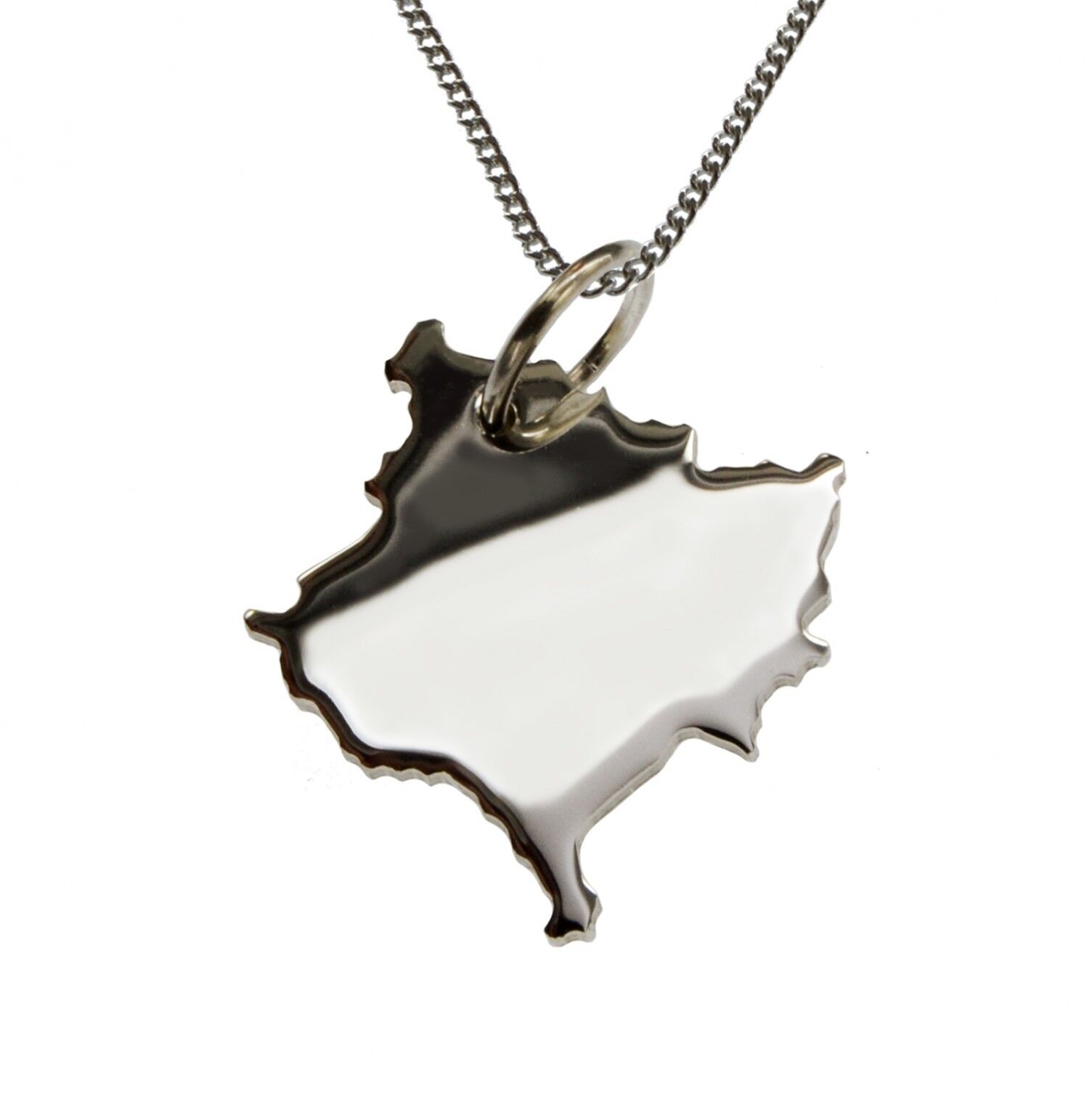 Collana 50cm + pendente Kosovo in argento massiccio 925