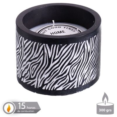 VELA BASE CEMENTO PERFUMADA ZEBRA 13 X 9,50 CM - 131137