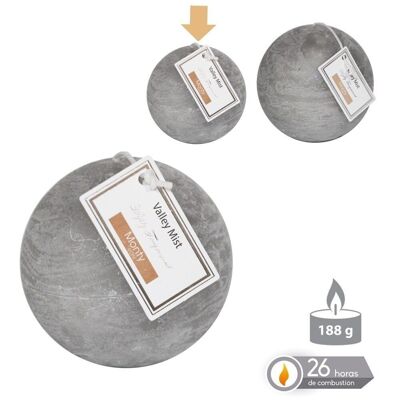 VELA BOLA PERFUMADA GRIS 7,50 CM - 131084