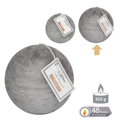 VELA BOLA PERFUMADA GRIS 9 CM - 131085