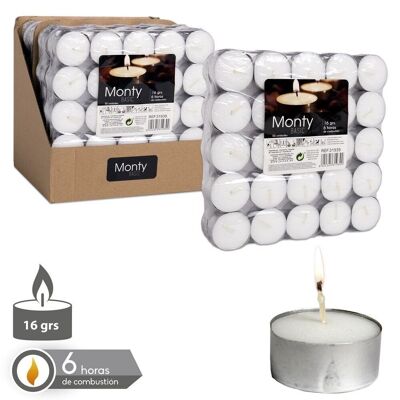 S/50 VELA TEALIGHT BLANCO 16 GRS 3,80 CM - 31939