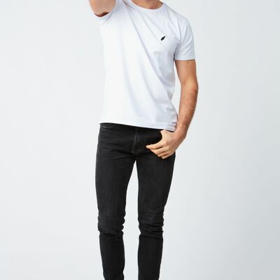 Men's Embroidered Feather T-shirt - White