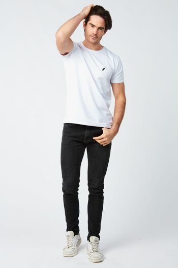 T-shirt Homme Plume brodée - Blanc 1