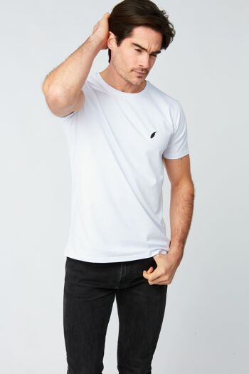 T-shirt Homme Plume brodée - Blanc 3