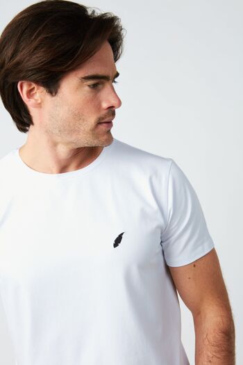 T-shirt Homme Plume brodée - Blanc 6