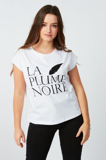 T-shirt Femme serigraphié et plume brodée 3