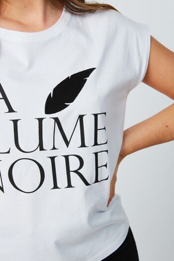 T-shirt Femme serigraphié et plume brodée 6