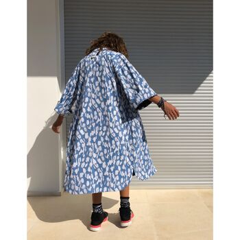 CHEMISE YUKATA - BLEU CIEL / BLANC 7