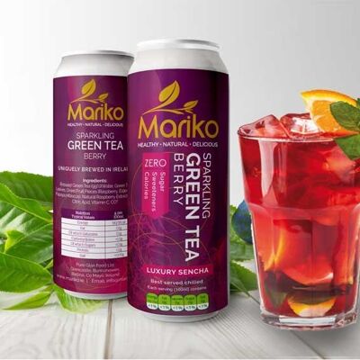 Mariko Sparkling Berry Infused Green Tea 250ml x 24 Pack