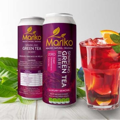 Té verde con infusión de bayas espumosas Mariko 250ml x 24 Pack