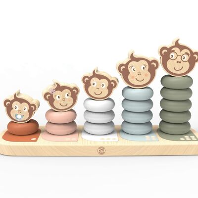 Speedy Monkey - Gioco impilabile The Monkey Family - 25,5x8x13,5 cm