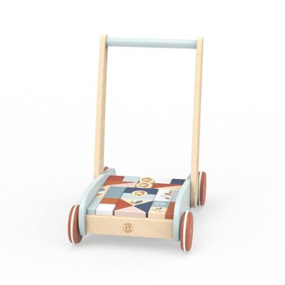Speedy Monkey - Walking cart and shape game - 27 blocks - 35.5x25x41cm
