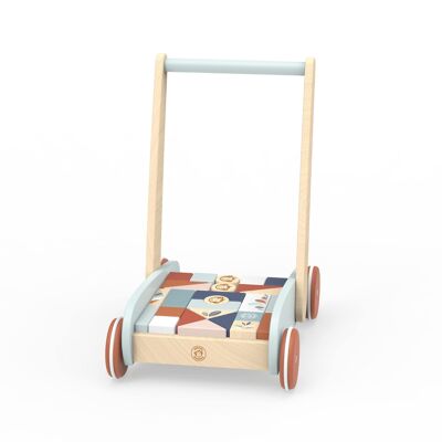 Speedy Monkey - Chariot de marche et jeu des formes - 27 blocs  - 35,5x25x41cm