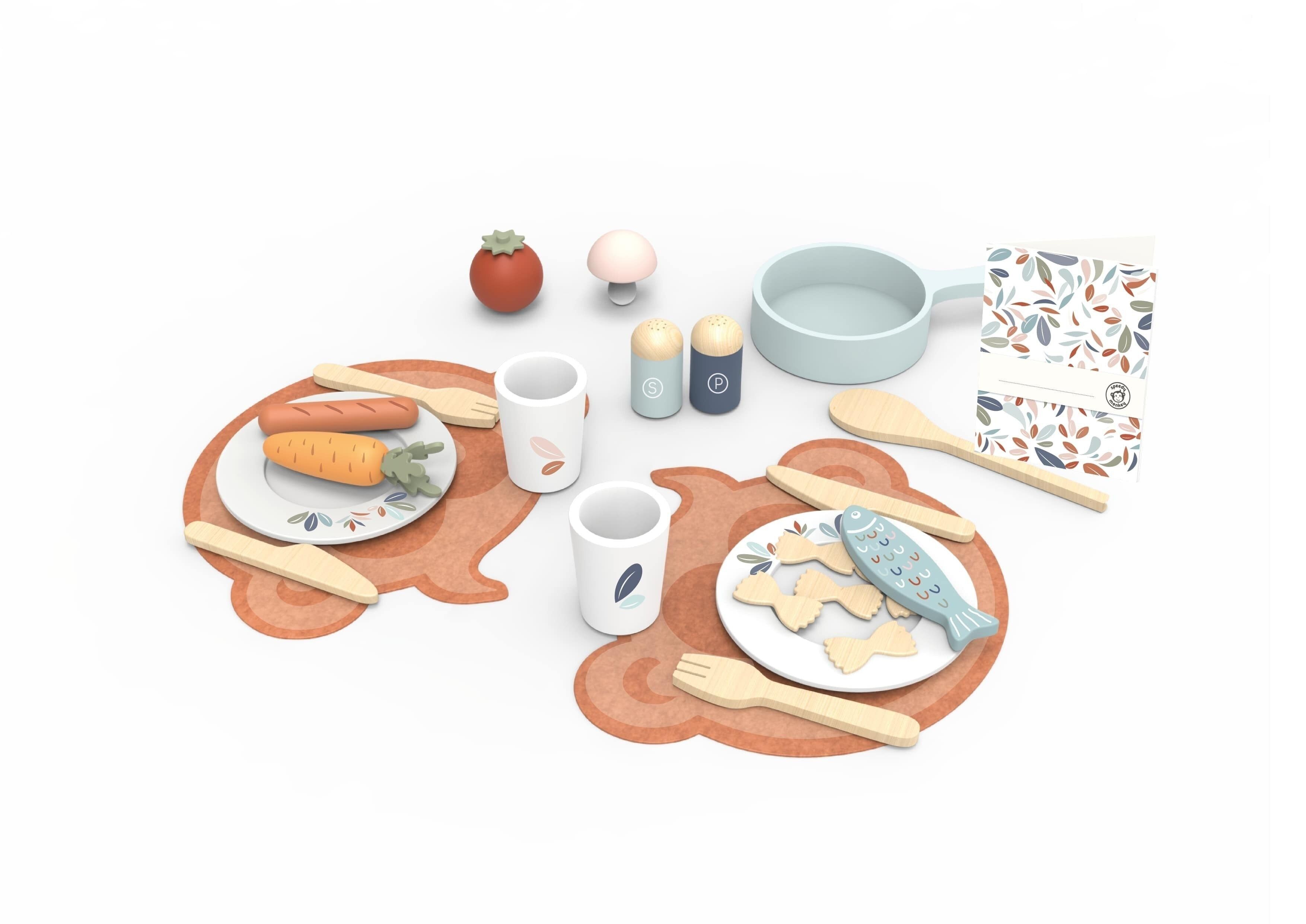 Speedy Monkey - Komplettes Dinette-Set - 19-teilig - 26x21cm