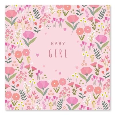 Baby Girl Floral Card