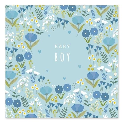 Baby Boy Floral Card