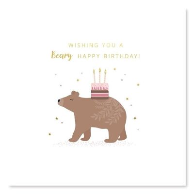 Tarjeta de oso de cumpleaños