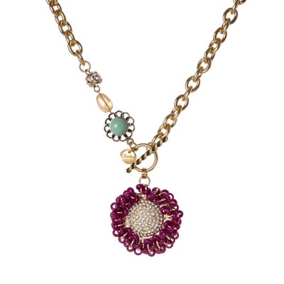 Necklace with large Anemone flower