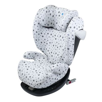 Funda para silla de coche | cybex pallas y solution m y m-fix | bambú | grey stars