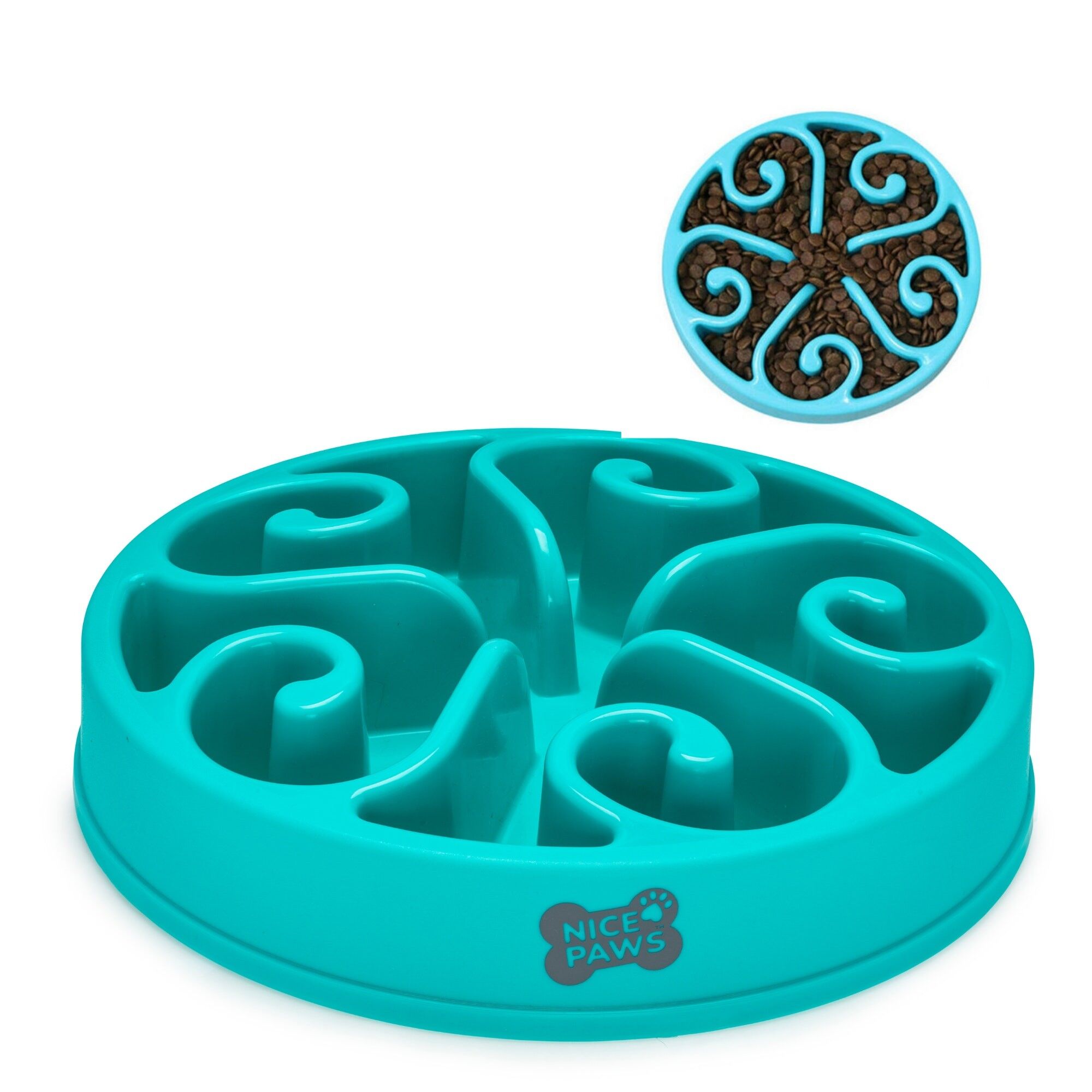 SLOW FEEDER 4 Tassen – Blaugrün