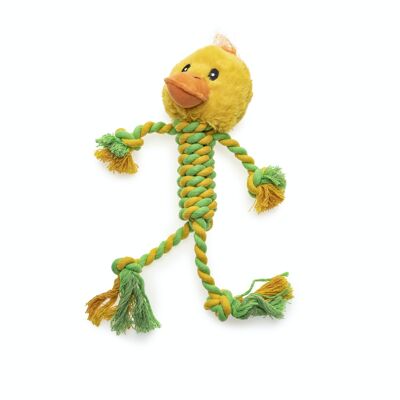 ROPE ANIMAL PET TOY WITH SOUND - Duck