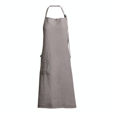 100% Linen Apron with Straps Moon Gray One Size