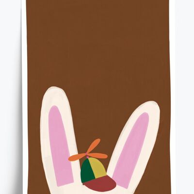 Rabbit illustrated poster - format 30x40cm